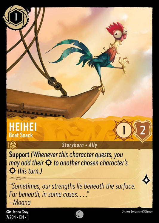 (007) Lorcana The First Chapter Single: Heihei - Boat Snack  Holo Common
