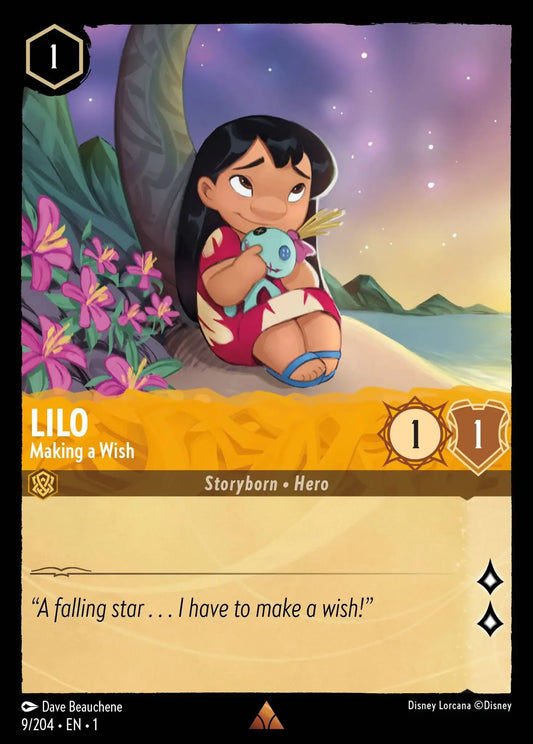 (009) Lorcana The First Chapter Single: Lilo - Making a Wish  Holo Rare
