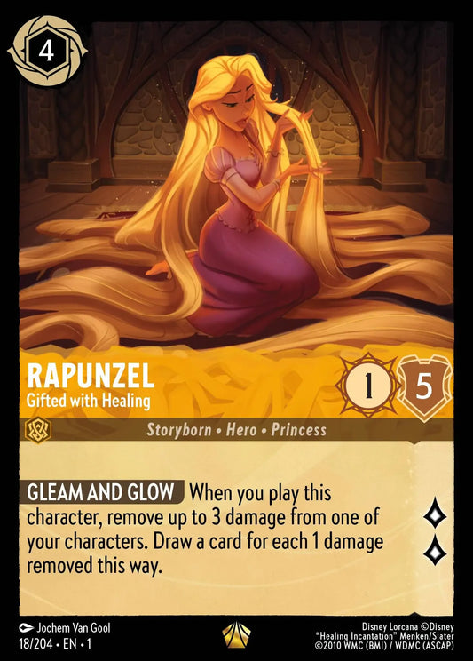 (018) Lorcana The First Chapter Single: Rapunzel - Gifted with Healing  Holo Legendary