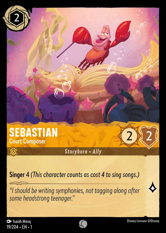 (019) Lorcana The First Chapter Single: Sebastian - Court Composer  Holo Common