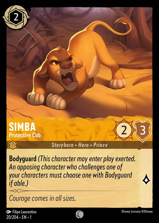 (020) Lorcana The First Chapter Single: Simba - Protective Cub  Holo Common