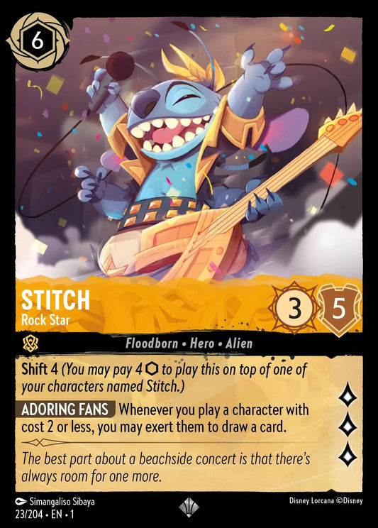 (023) Lorcana The First Chapter Single: Stitch - Rock Star  Super Rare