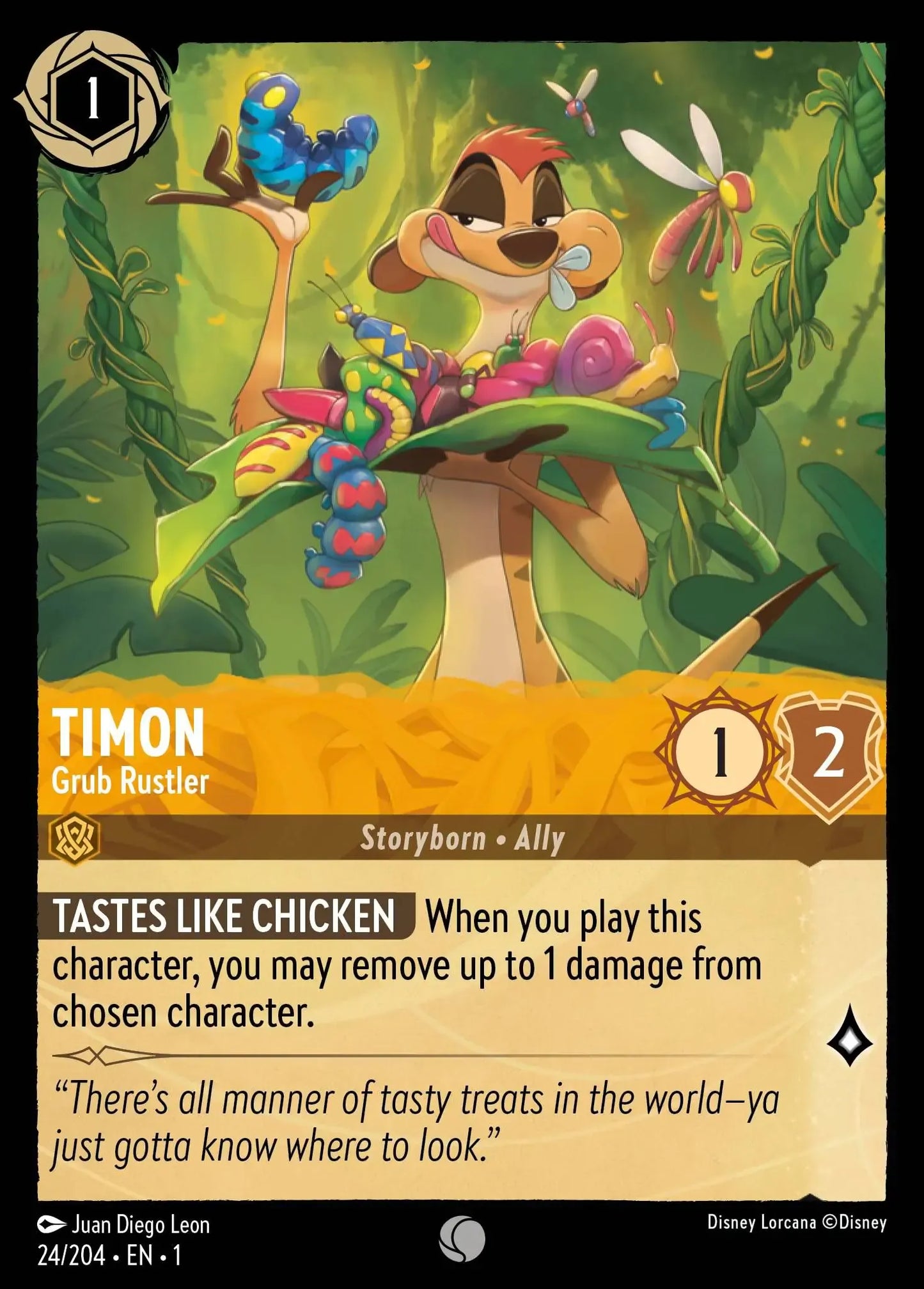 (024) Lorcana The First Chapter Single: Timon - Grub Rustler  Holo Common