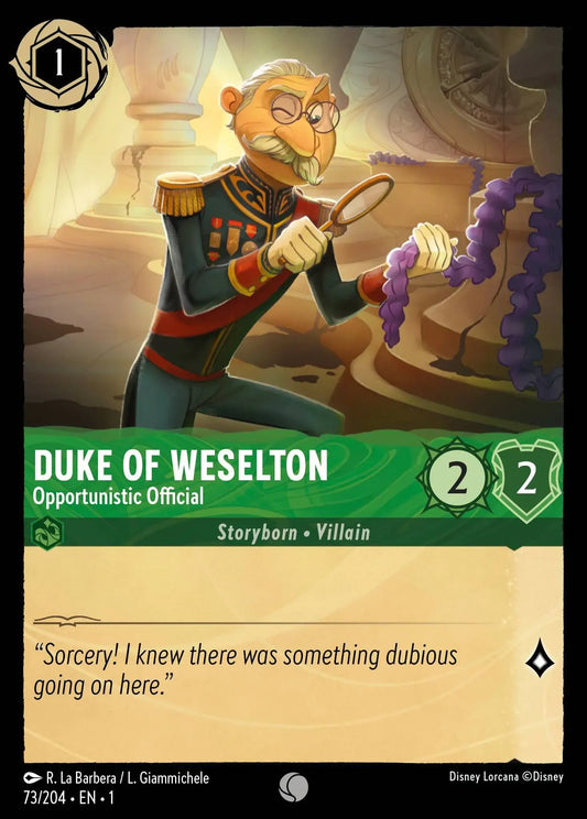 (073) Lorcana The First Chapter Single: Duke of Weselton - Opportunistic Official  Common