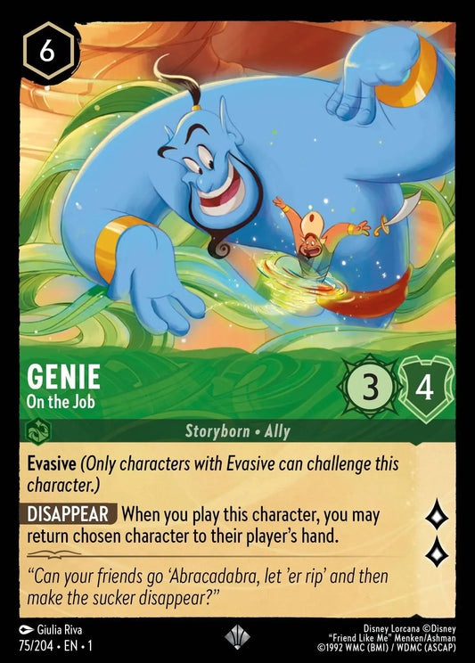(075) Lorcana The First Chapter Single: Genie - On the Job (V.1)  Holo Super Rare