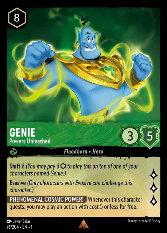 (076) Lorcana The First Chapter Single: Genie - Powers Unleashed  Holo Rare