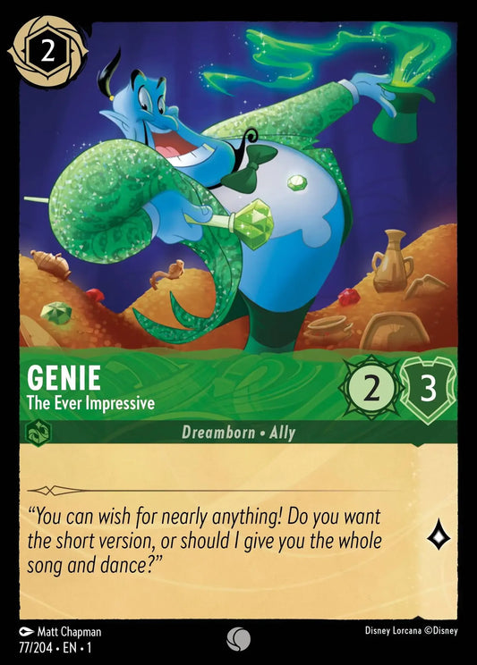 (077) Lorcana The First Chapter Single: Genie - The Ever Impressive  Holo Common