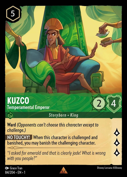 (084) Lorcana The First Chapter Single: Kuzco - Temperamental Emperor  Rare