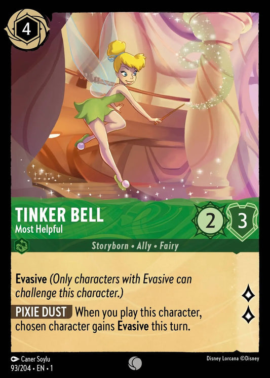 (093) Lorcana The First Chapter Single: Tinker Bell - Most Helpful  Holo Common