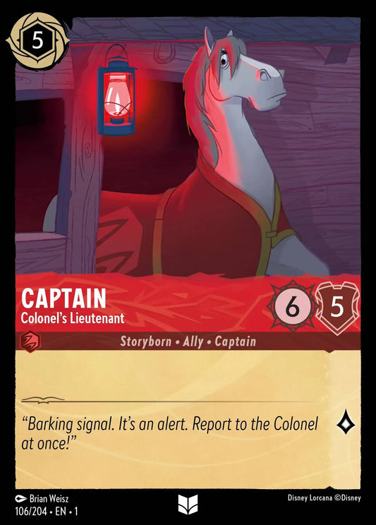 (106) Lorcana The First Chapter Single: Captain - Colonel's Lieutenant  Holo Uncommon