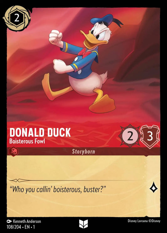 (108) Lorcana The First Chapter Single: Donald Duck - Boisterous Fowl  Holo Uncommon