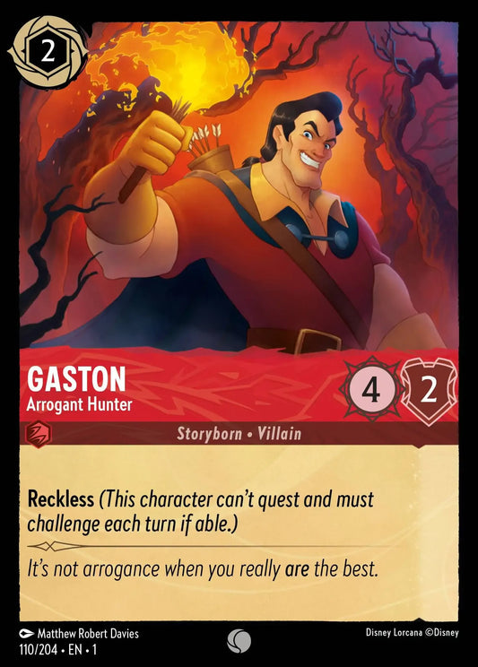 (110) Lorcana The First Chapter Single: Gaston - Arrogant Hunter  Holo Common