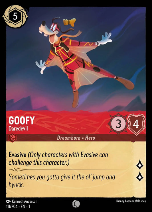 (111) Lorcana The First Chapter Single: Goofy - Daredevil  Holo Common