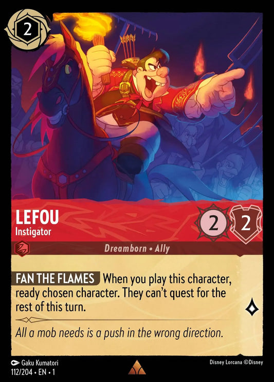 (112) Lorcana The First Chapter Single: Lefou - Instigator  Holo Rare