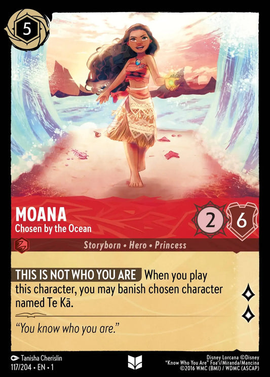 (117) Lorcana The First Chapter Single: Moana - Chosen by the Ocean  Holo Uncommon