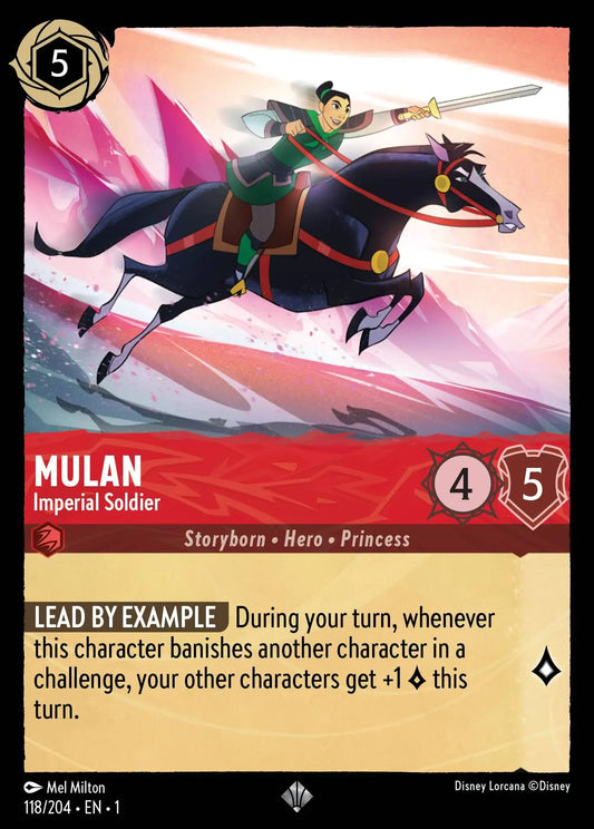 (118) Lorcana The First Chapter Single: Mulan - Imperial Soldier (V.1)  Holo Super Rare