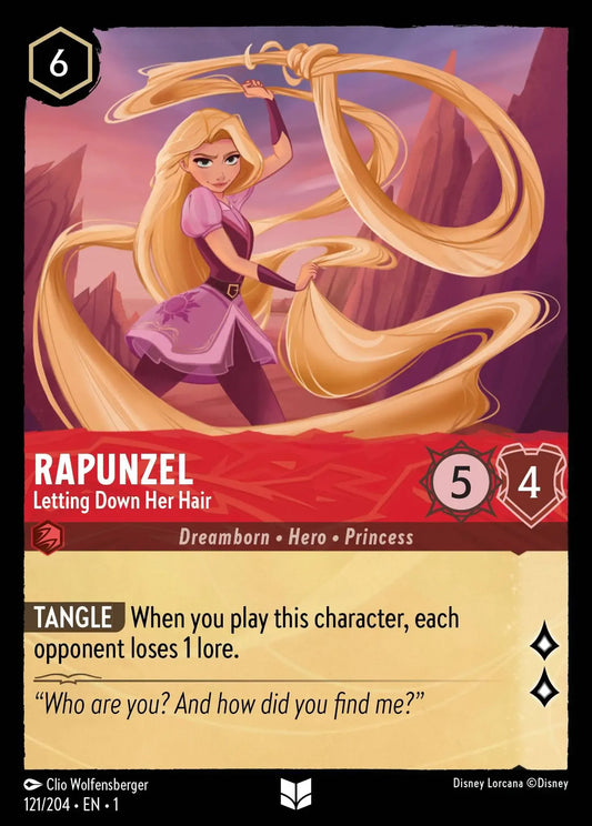 (121) Lorcana The First Chapter Single: Rapunzel - Letting Down Her Hair  Uncommon