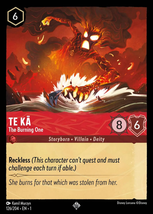 (126) Lorcana The First Chapter Single: Te K�� - The Burning One  Holo Super Rare