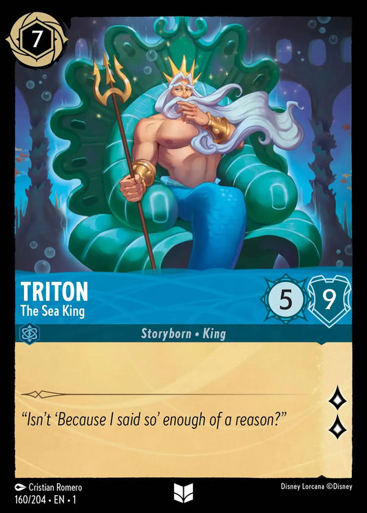 (160) Lorcana The First Chapter Single: Triton - The Sea King  Holo Uncommon