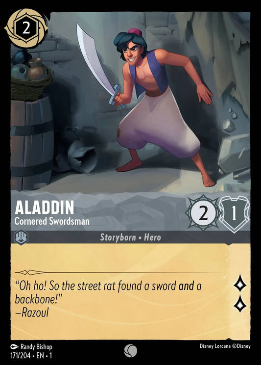 (171) Lorcana The First Chapter Single: Aladdin - Cornered Swordsman  Common