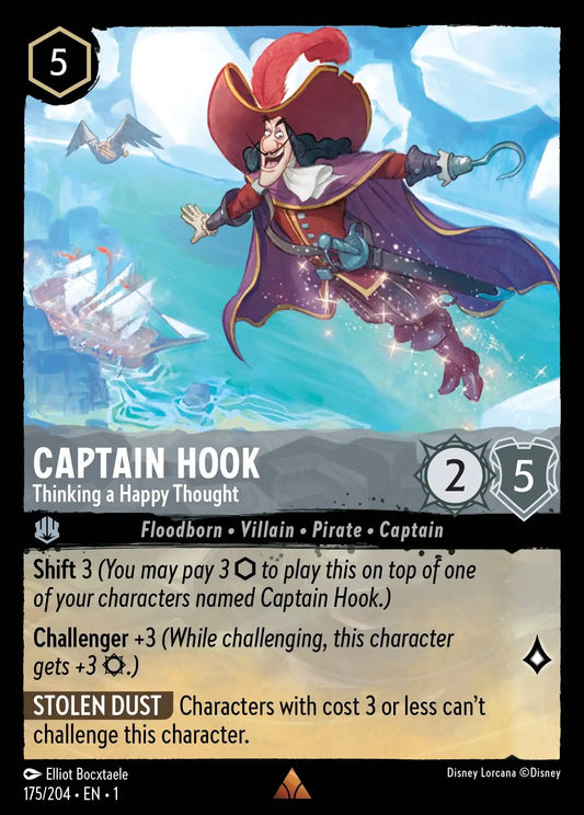 (175) Lorcana The First Chapter Single: Captain Hook - Thinking a Happy Thought  Rare