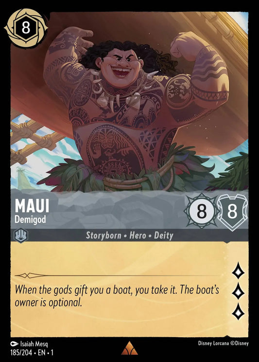 (185) Lorcana The First Chapter Single: Maui - Demigod  Holo Rare