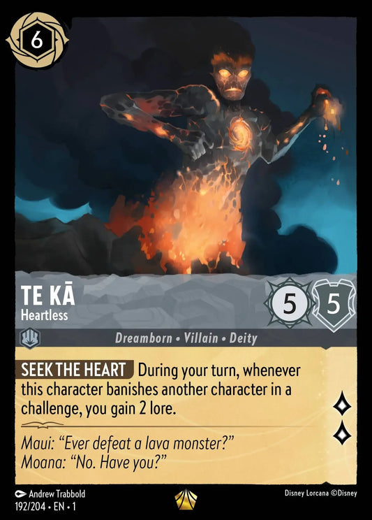 (192) Lorcana The First Chapter Single: Te K�� - Heartless  Holo Legendary