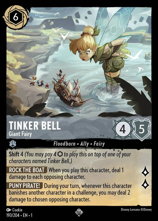 (193) Lorcana The First Chapter Single: Tinker Bell - Giant Fairy (V.1)  Holo Super Rare