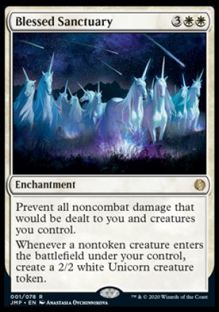 (001) Magic The Gathering Jumpstart Single: Blessed Sanctuary  Rare