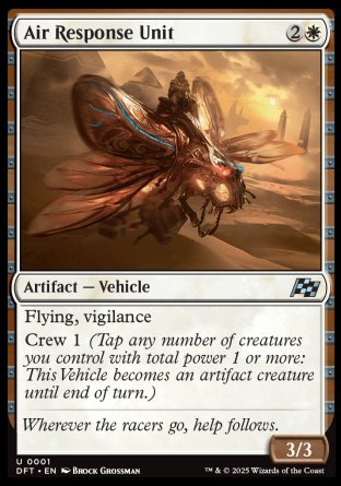 (001) Magic The Gathering Aetherdrift Single: Air Response Unit Holo Uncommon