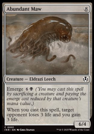 (001) Magic The Gathering Innistrad Remastered Single: Abundant Maw Holo Common