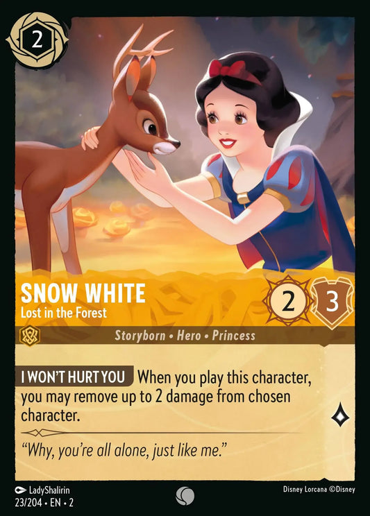 (023) Lorcana Rise of the Floodborn Single: Snow White - Lost in the Forest  Holo Common