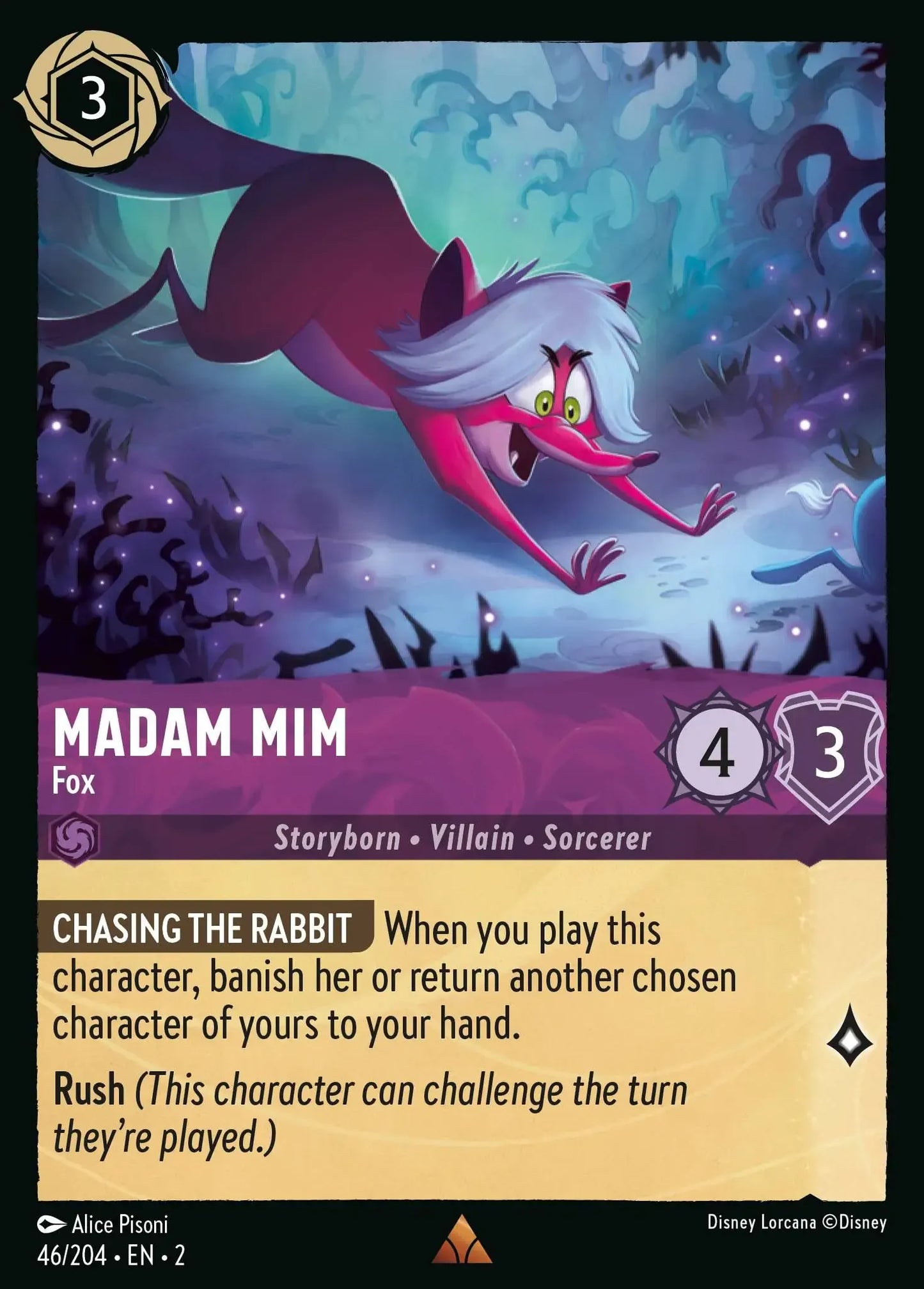 (046) Lorcana Rise of the Floodborn Single: Madam Mim - Fox  Rare