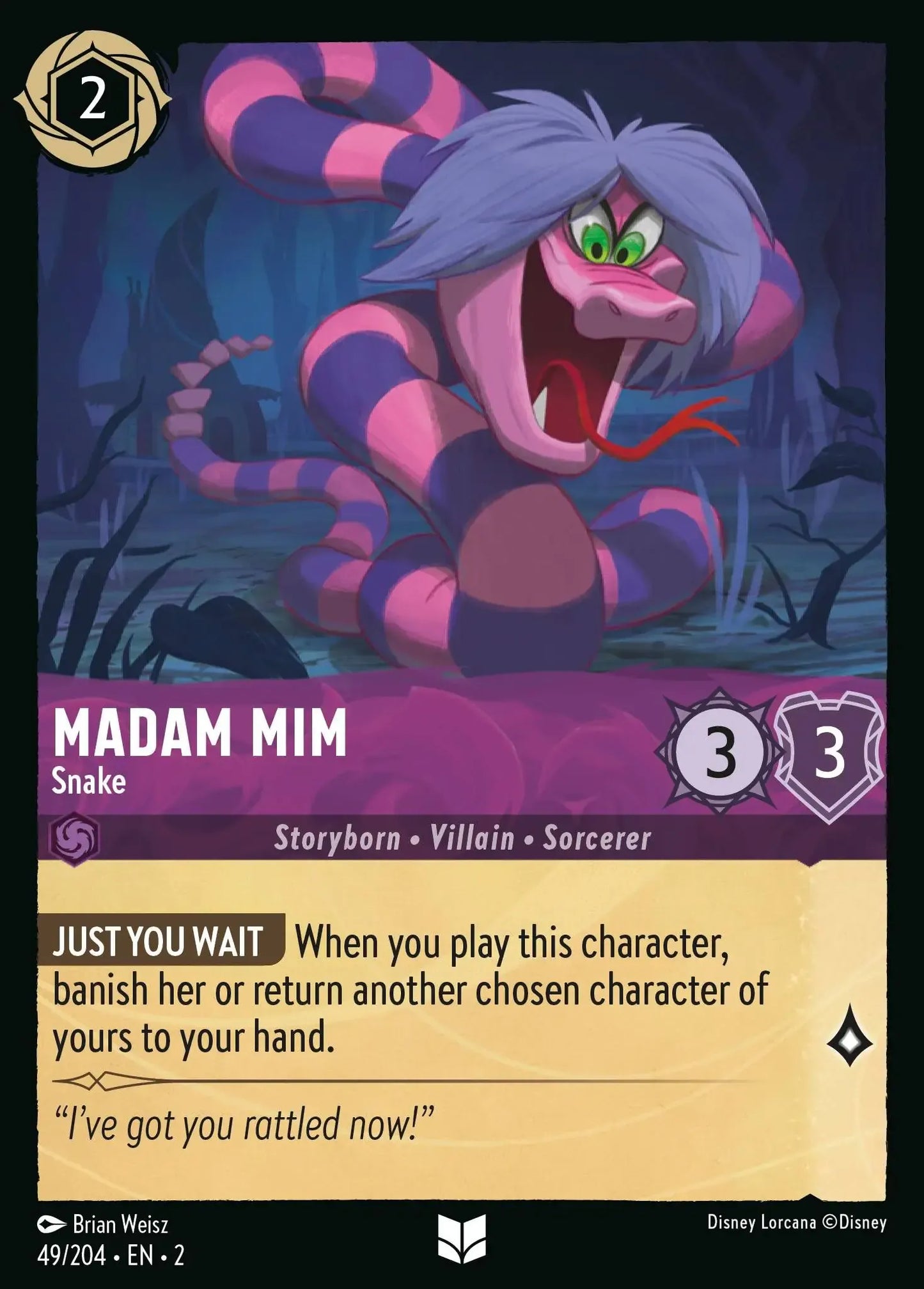 (049) Lorcana Rise of the Floodborn Single: Madam Mim - Snake  Uncommon