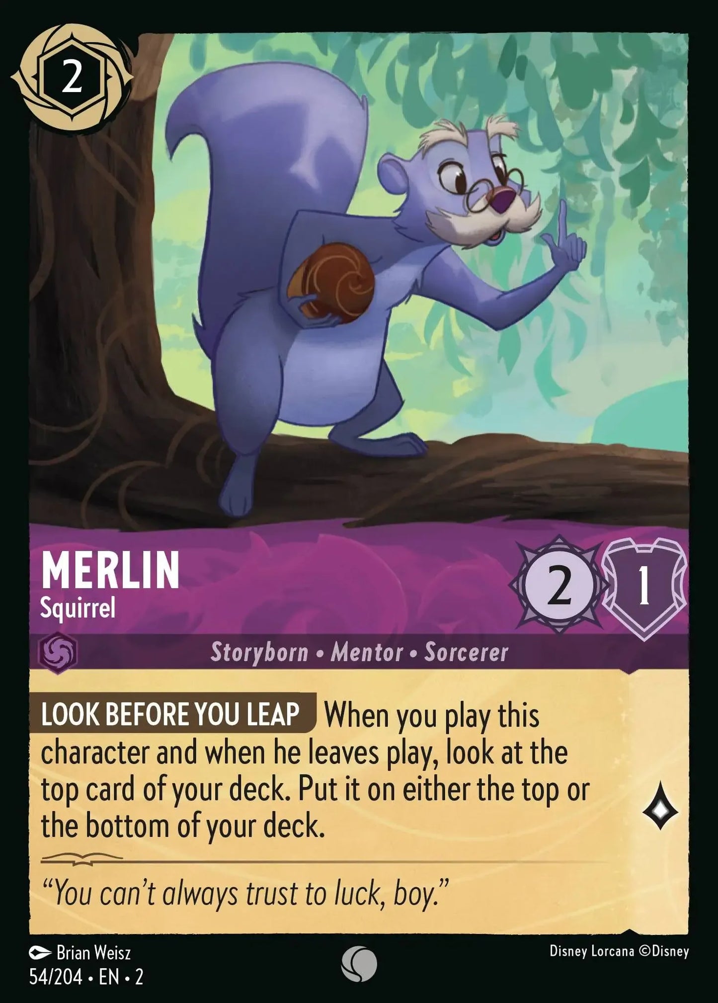 (054) Lorcana Rise of the Floodborn Single: Merlin - Squirrel  Common