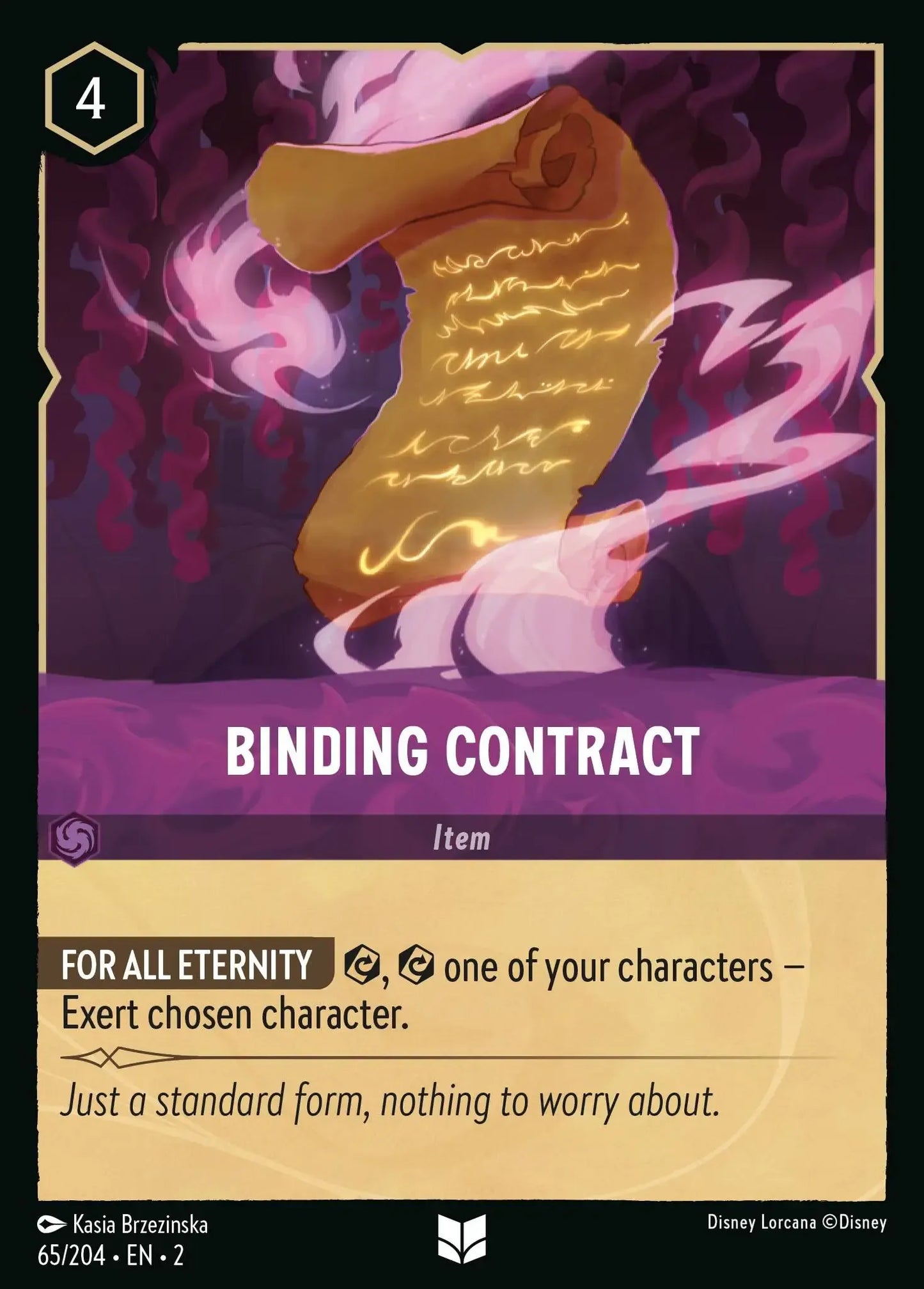 (065) Lorcana Rise of the Floodborn Single: Binding Contract  Uncommon