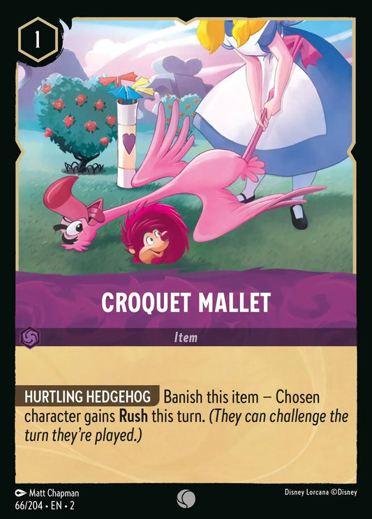 (066) Lorcana Rise of the Floodborn Single: Croquet Mallet  Holo Common