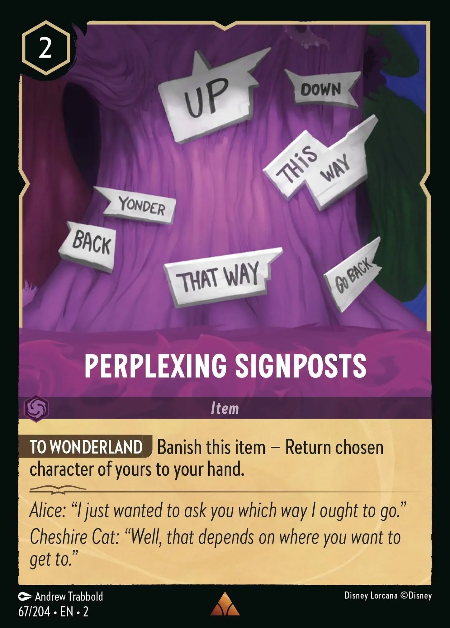 (067) Lorcana Rise of the Floodborn Single: Perplexing Signposts  Holo Rare