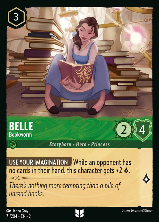 (071) Lorcana Rise of the Floodborn Single: Belle - Bookworm  Holo Uncommon