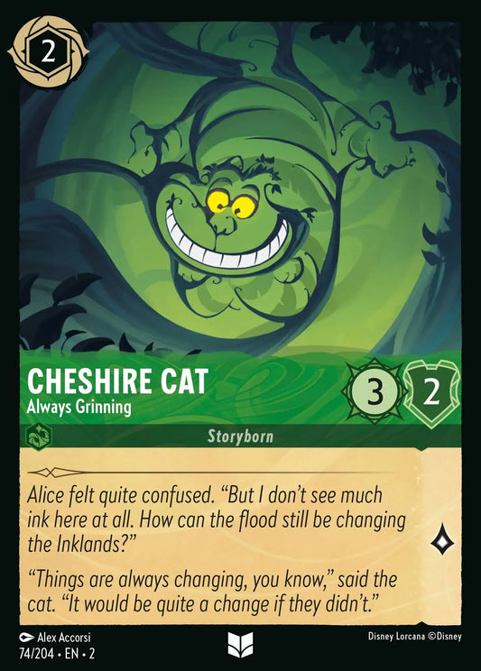(074) Lorcana Rise of the Floodborn Single: Cheshire Cat - Always Grinning  Uncommon