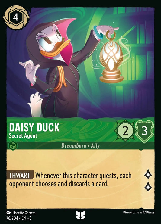 (076) Lorcana Rise of the Floodborn Single: Daisy Duck - Secret Agent  Holo Uncommon