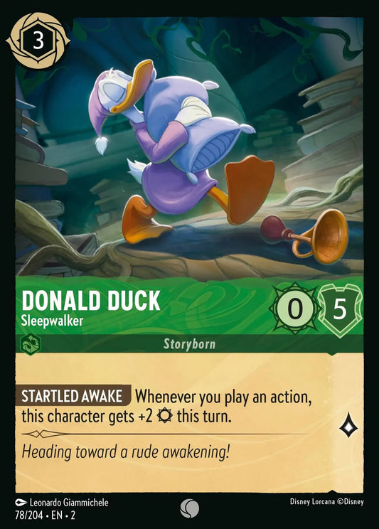 (078) Lorcana Rise of the Floodborn Single: Donald Duck - Sleepwalker  Holo Common