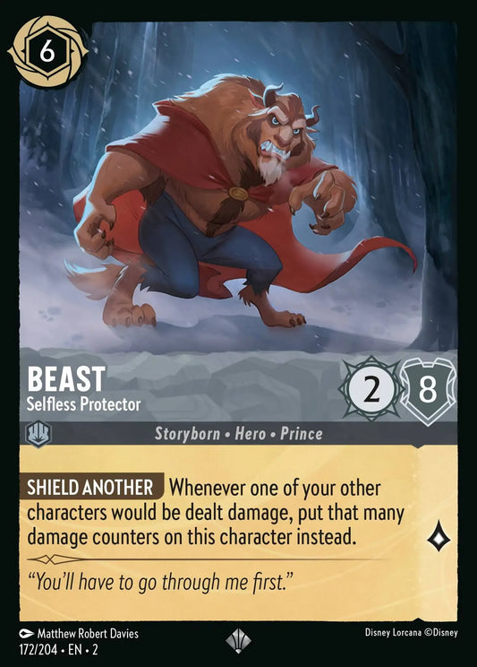 (172) Lorcana Rise of the Floodborn Single: Beast - Selfless Protector  Holo Super Rare