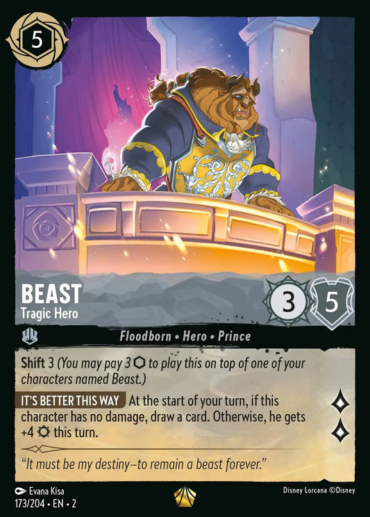 (173) Lorcana Rise of the Floodborn Single: Beast - Tragic Hero  Holo Legendary