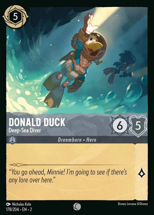 (178) Lorcana Rise of the Floodborn Single: Donald Duck - Deep-Sea Diver  Holo Common