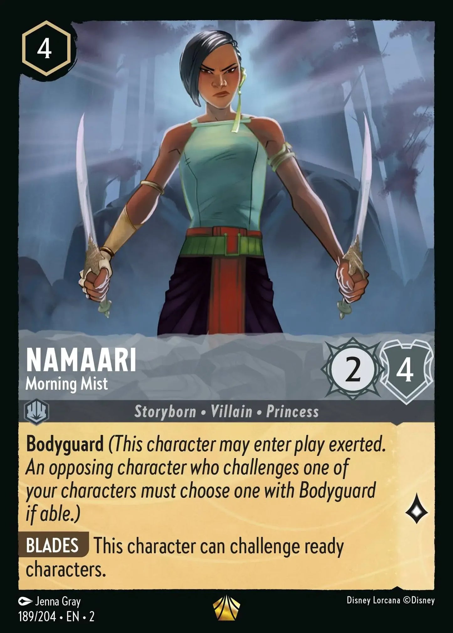 (189) Lorcana Rise of the Floodborn Single: Namaari - Morning Mist (V.1)  Holo Legendary