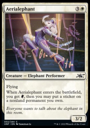 (002) Magic The Gathering Unfinity Single: Aerialephant Holo Common