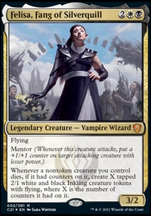 (002) Magic The Gathering Commander: Strixhaven Single: Felisa, Fang of Silverquill  Mythic