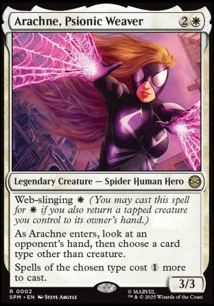 (002) Magic The Gathering Magic: The Gathering | Marvel's Spider-Man Single: Arachne, Psionic Weaver Holo Rare