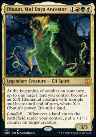 (002) Magic The Gathering Commander: Zendikar Rising Single: Obuun, Mul Daya Ancestor (V.1)  Mythic